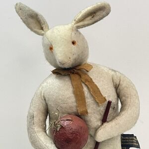 Cody Foster Folk Art Standing Bunny Rabbit Gardener Shovel Beet Figure